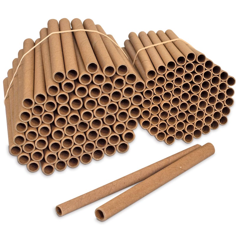 Rivajam 150 Mason Bee House Tubes Refill Pack | 75 Cardboard Bee Tubes & 75 Paper Mason Bee Tube Liners | Mason Bee Supplies for Solitary Beehive House | Garden Pollinator Bee House Nest Tubes - Image 1